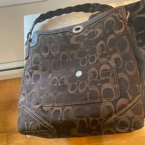 Vintage Brown Braided Coach Bag